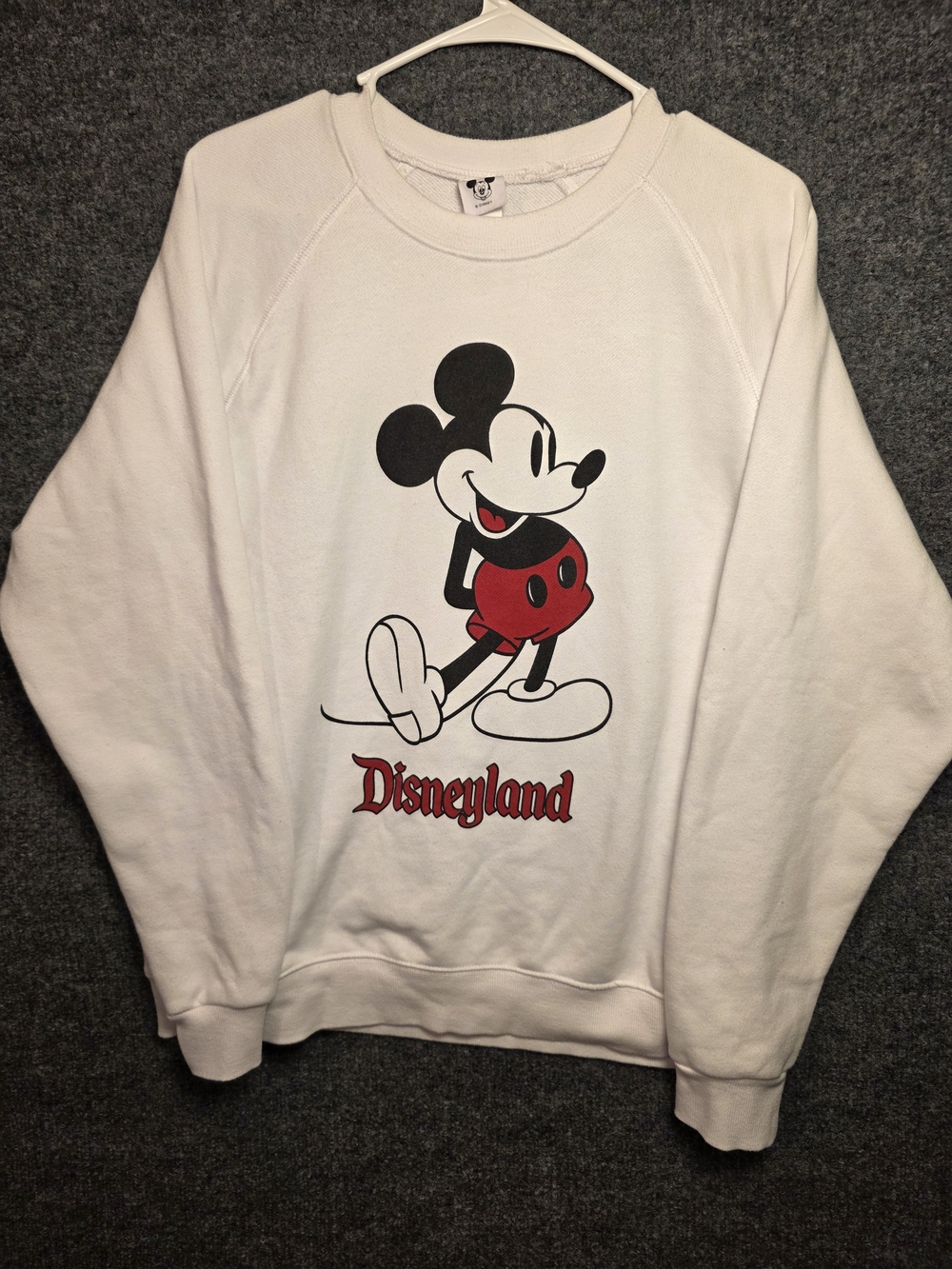 Vintage Style Disney Disneyland Mickey Mouse Crewneck Sweatshirt White Large